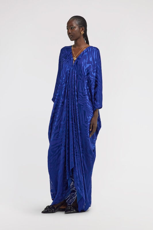 RC Dévoré Zebra Print Kaftan RC Dévoré Zebra Print Kaftan Blue TKT181-FC001