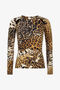 RC Long-sleeved T-shirt with Jaguar Skin print Marron clair SKT605-LNG34