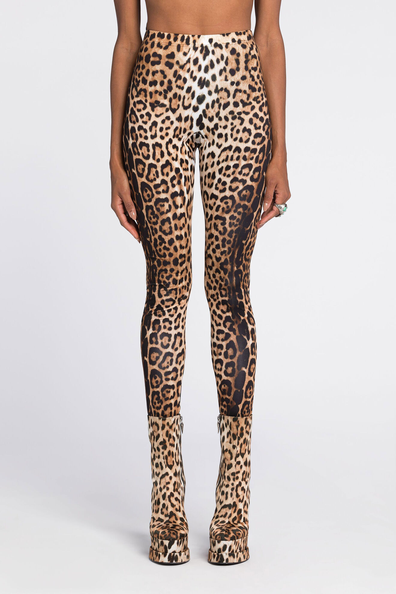 Z by Zelle Womens Capri Leggings Cheetah Animal Print Gray Size Medium