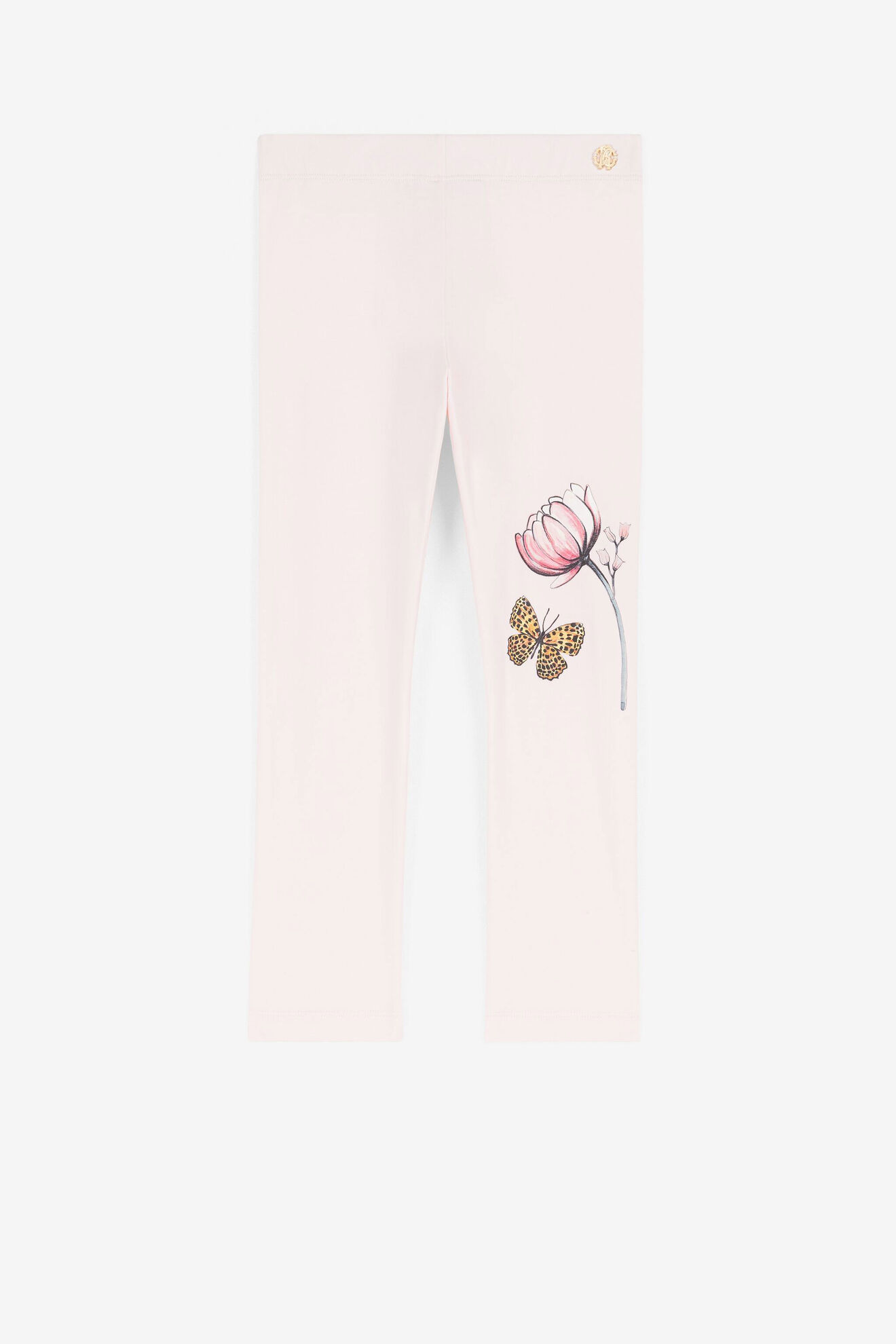 Butterfly And Flower-Print Leggings, BABY PINK, Last chance