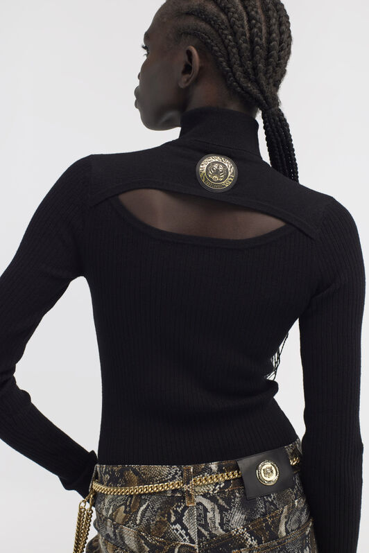 JC Just Cavalli Turtleneck Pullover Schwarz RKM657-RK351