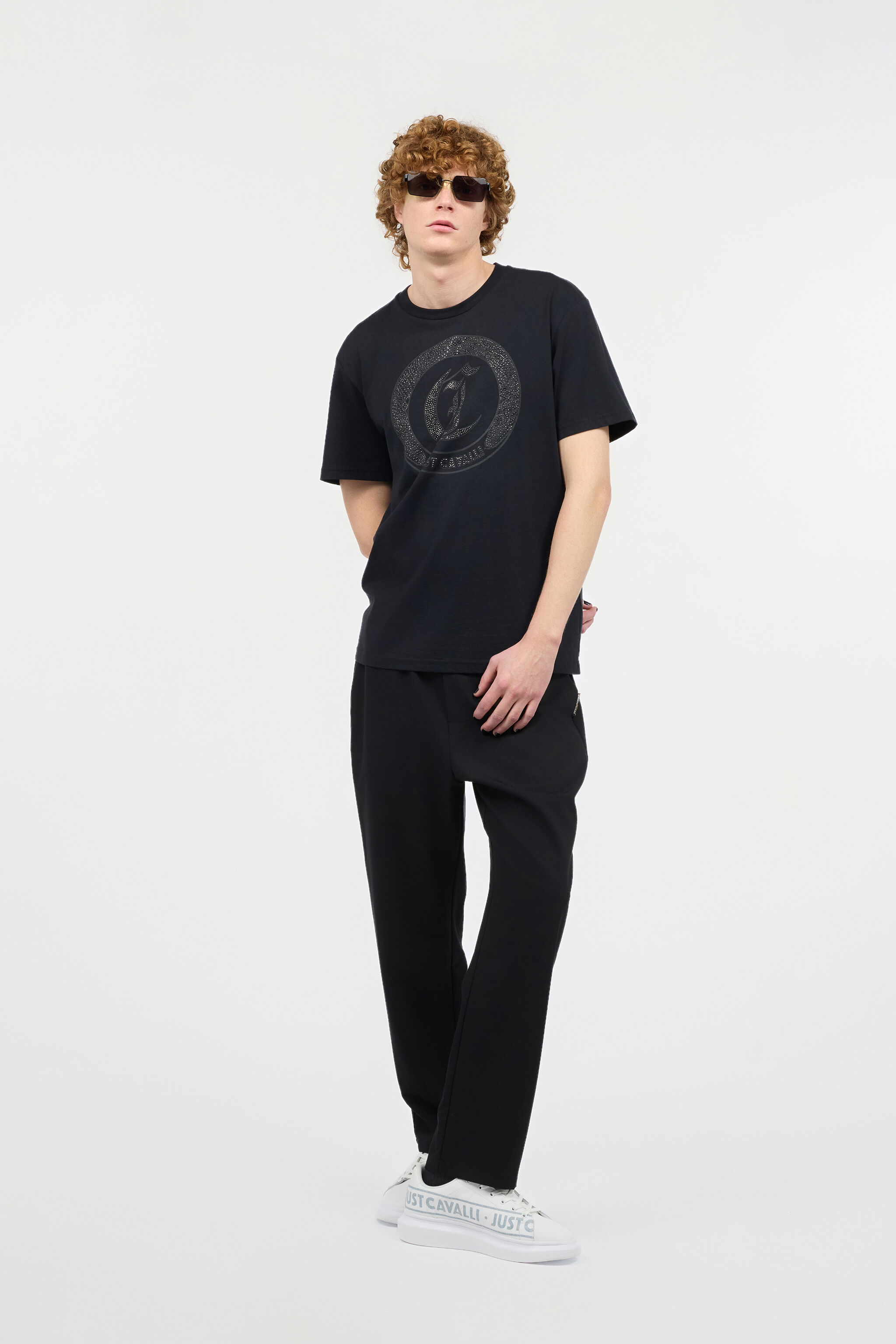 JC T-Shirt With Mini-Studded Logo Black UFT052-UF072