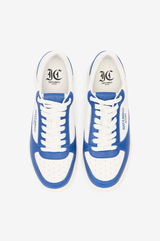JC Color-Block Lace-Up Sneakers White/Blue UFS015-UF290