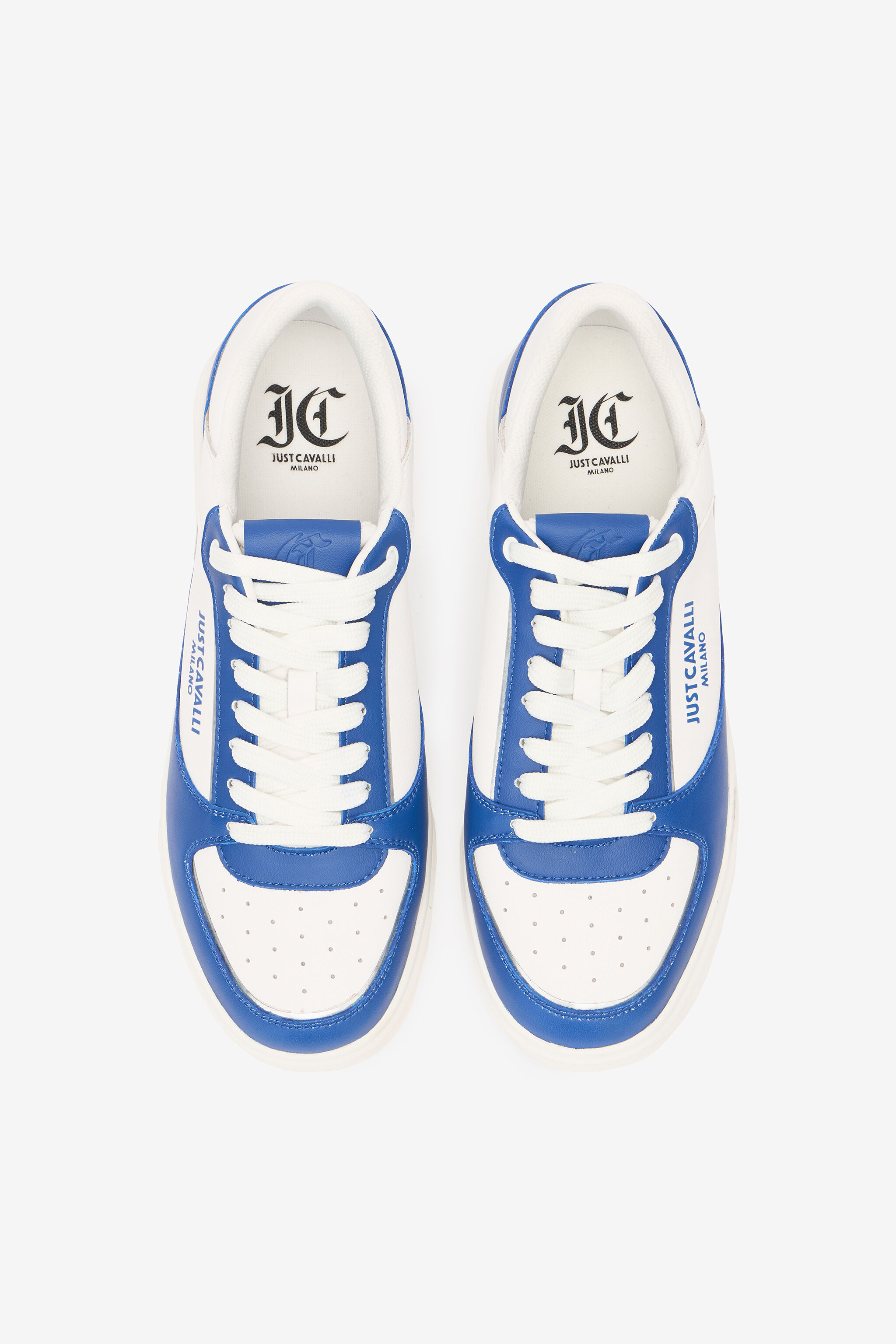 JC Color-Block Lace-Up Sneakers White/Blue UFS015-UF290
