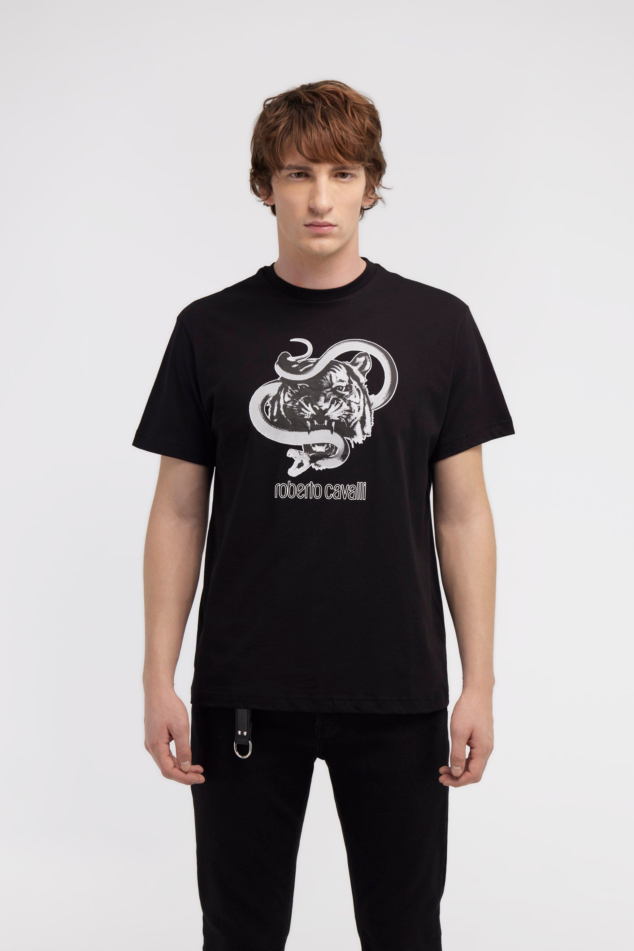RC T-shirt with Jaguar and Snake prints Black NOT60J-JD060