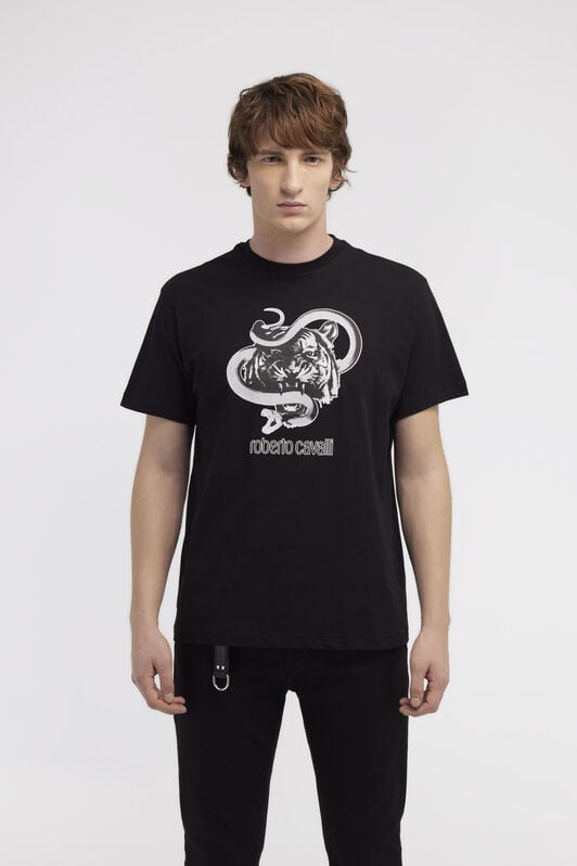 RC T-shirt with Jaguar and Snake prints RC T-shirt with Jaguar and Snake prints Negro NOT60J-JD060