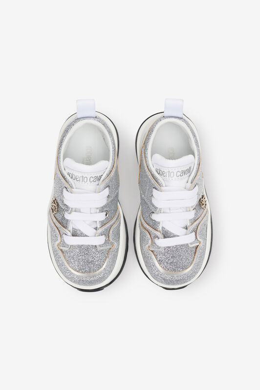 JU Baskets Pailletées Argentées pour Enfant SILVER TJS01F-PZJ35