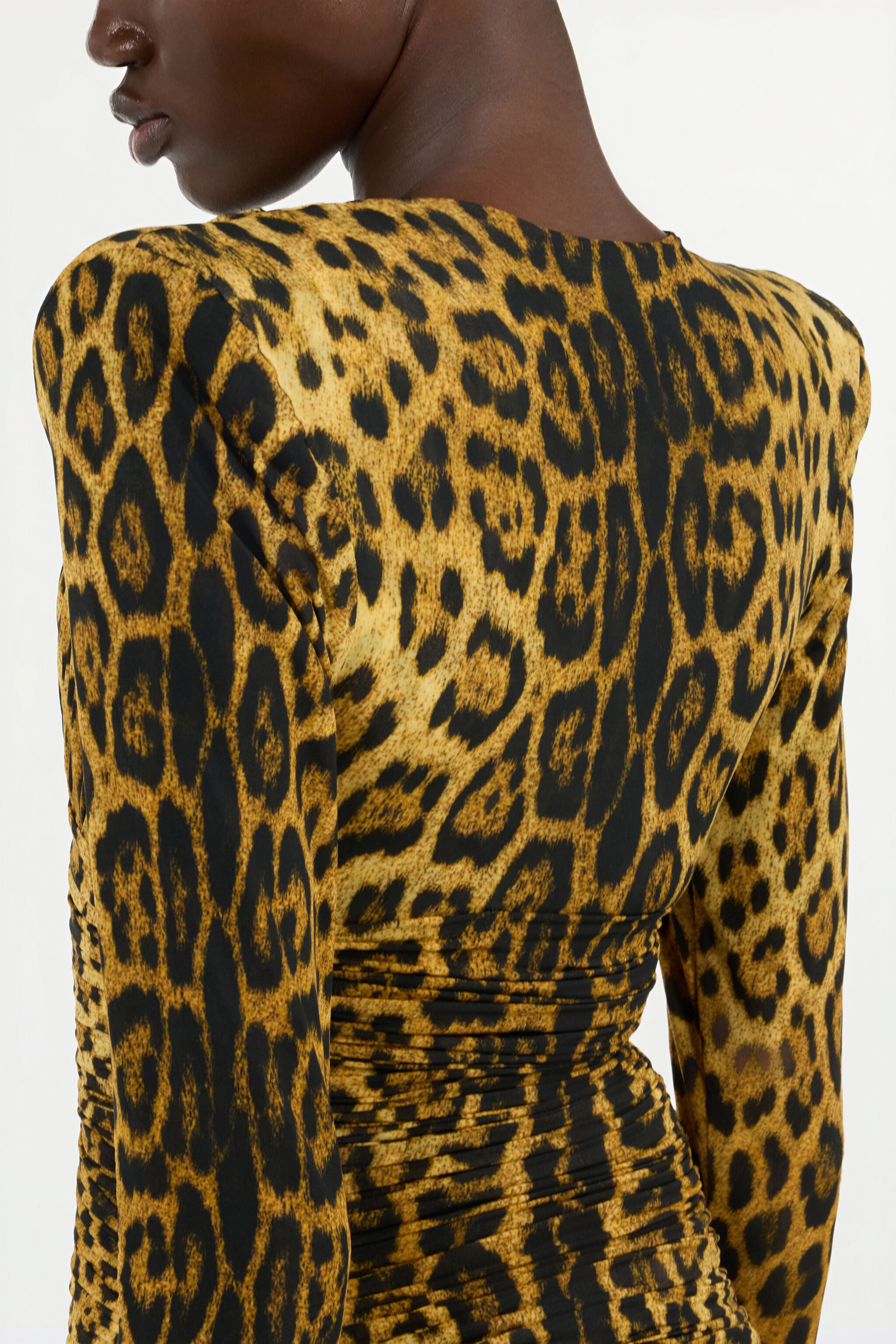 RC Long Dress with Jaguar Skin Print Marron VWT121-NCQ71