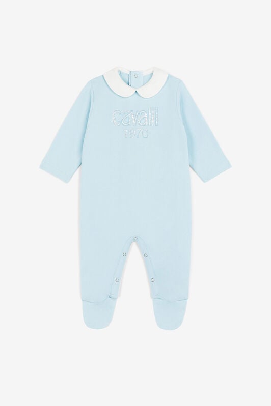 JU Logo-Embroidered Babygrow Light blue OJT833-ISA2J