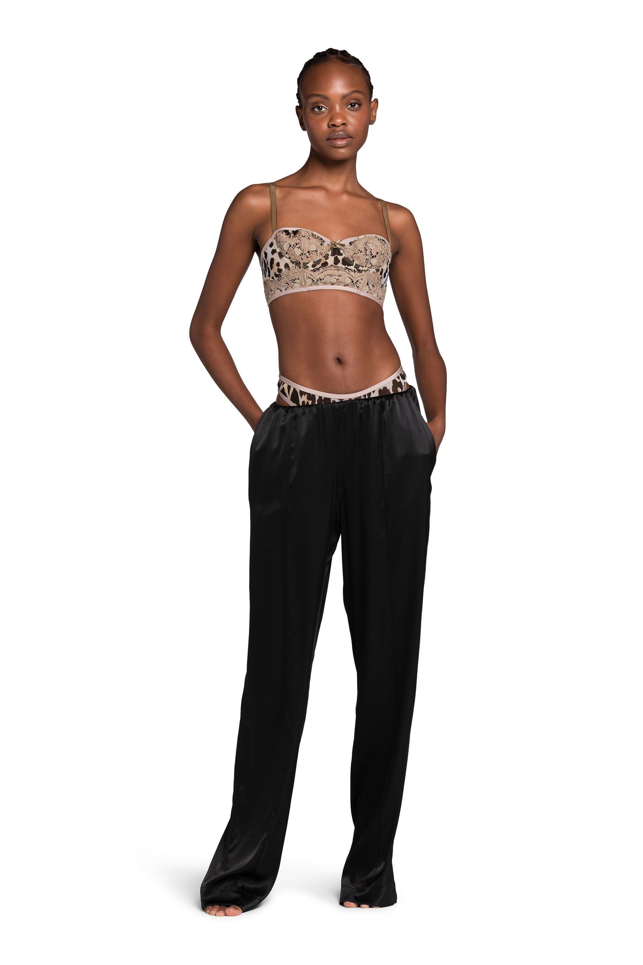 RC Lace-Trimmed Cheetah-Print Bralette Light brown EQLIC3-IIANE