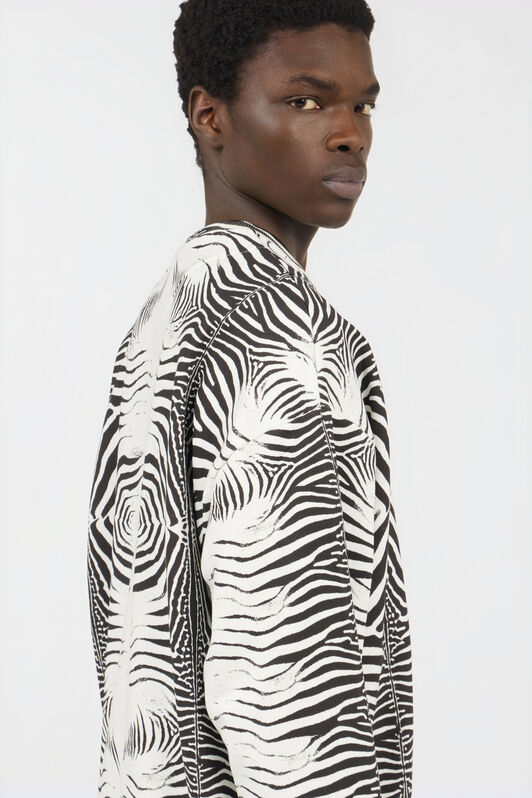 RC Zebra Print Sweatshirt WHITE/BLACK ZEBRA SOT66I-CF050