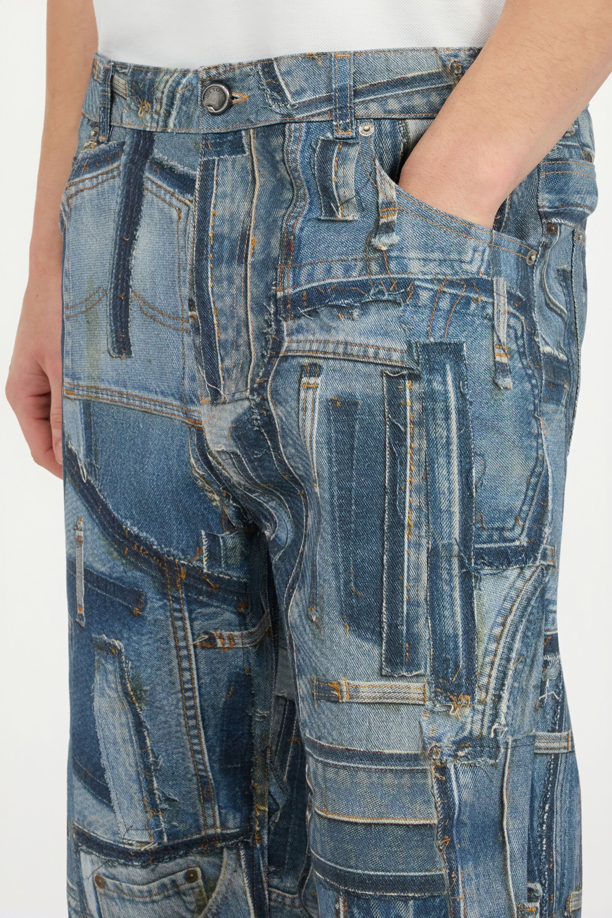 RC Collection capsule de jeans Patchwork Bleu UMJ210-VT001