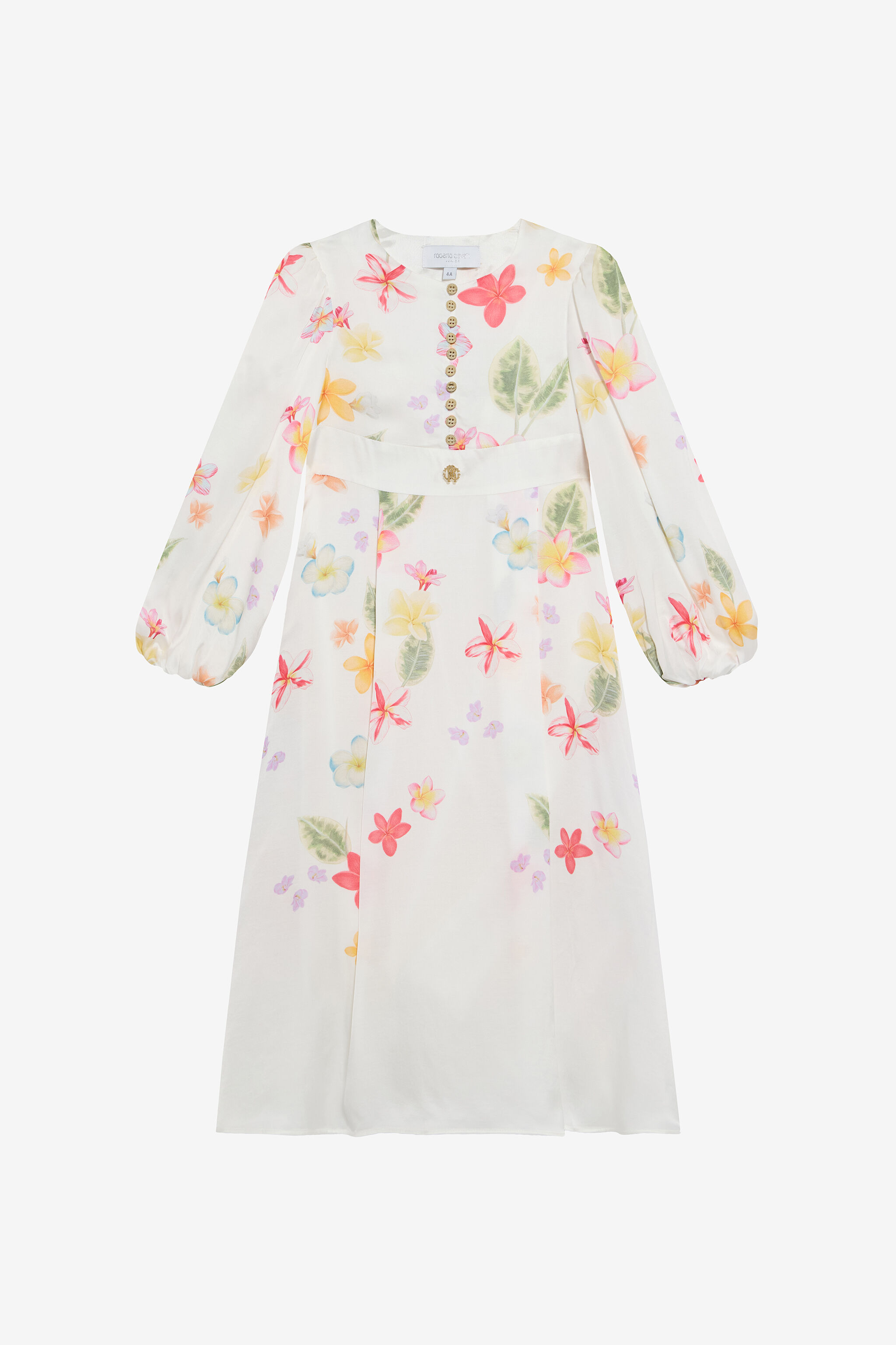 JU Long Dress with Floral Print MILKY WHITE UJT10X-6DO85