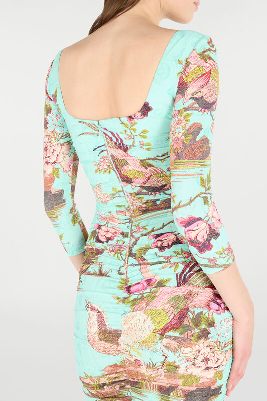 RC Mini Dress with Naturalistic Motif RC Mini Dress with Naturalistic Motif Blue/Pink VKT146-LNP76