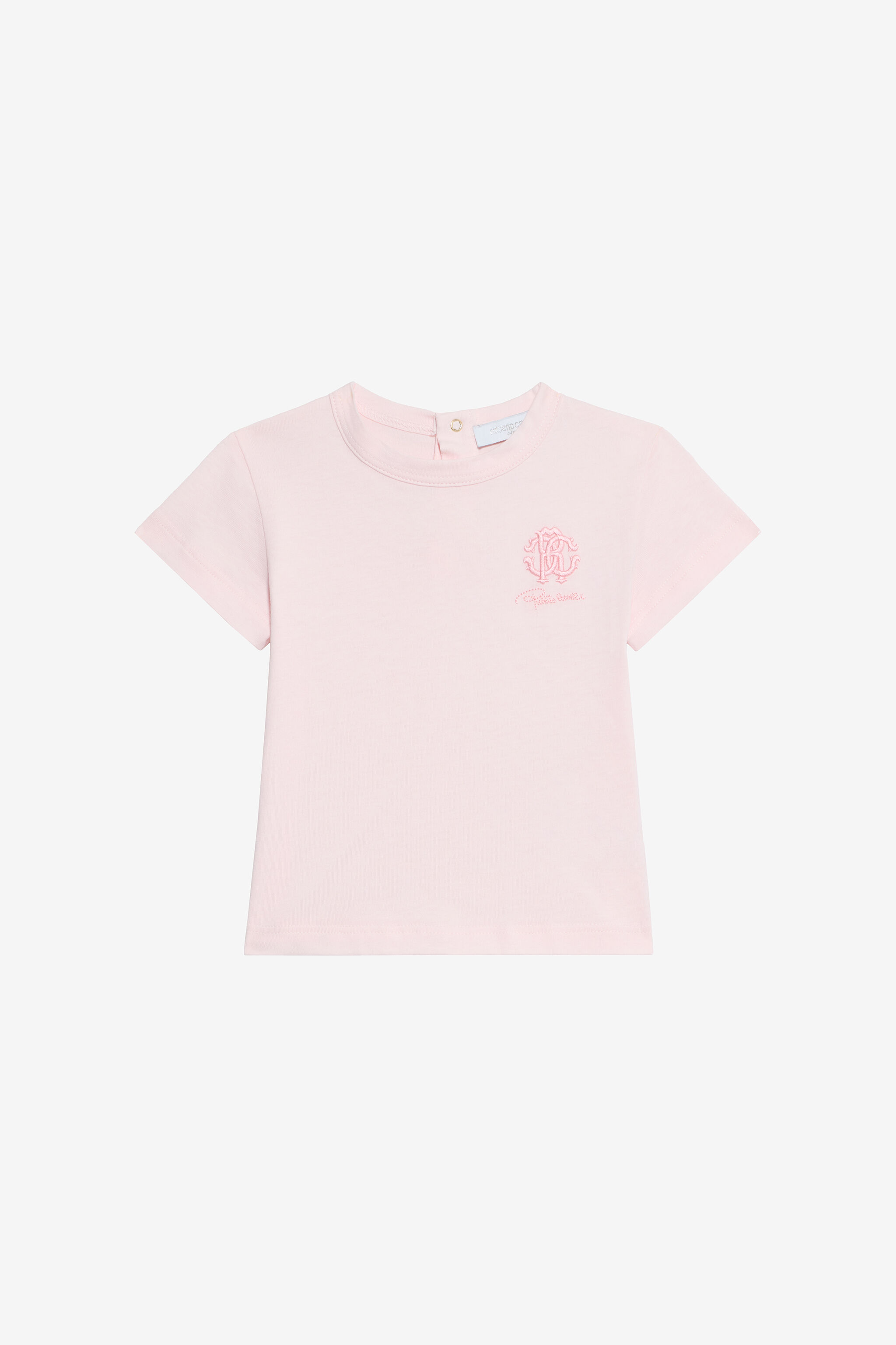 JU Baby Pink T-Shirt with RC Monogram BABY ROSE VJT606-JD001