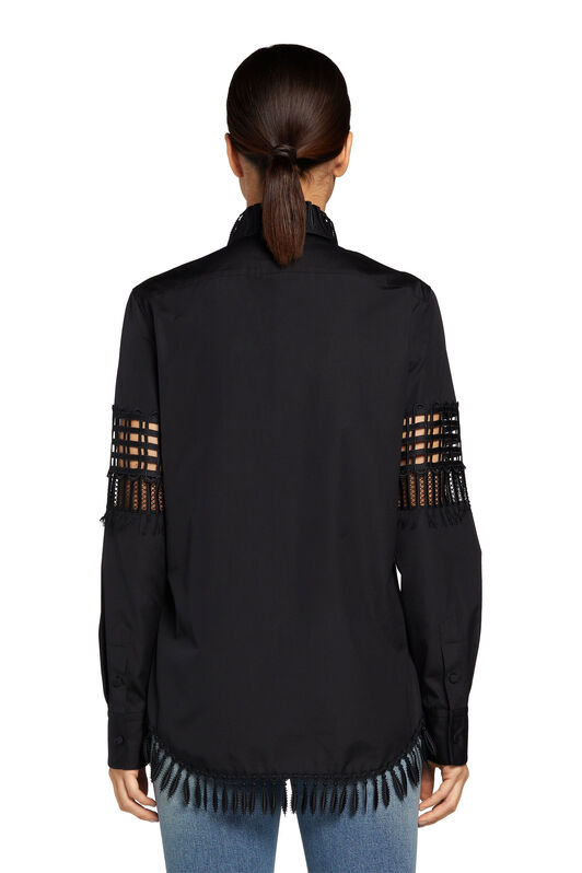 RC Crochet-Insert Cotton Shirt Black MQT706-CH054
