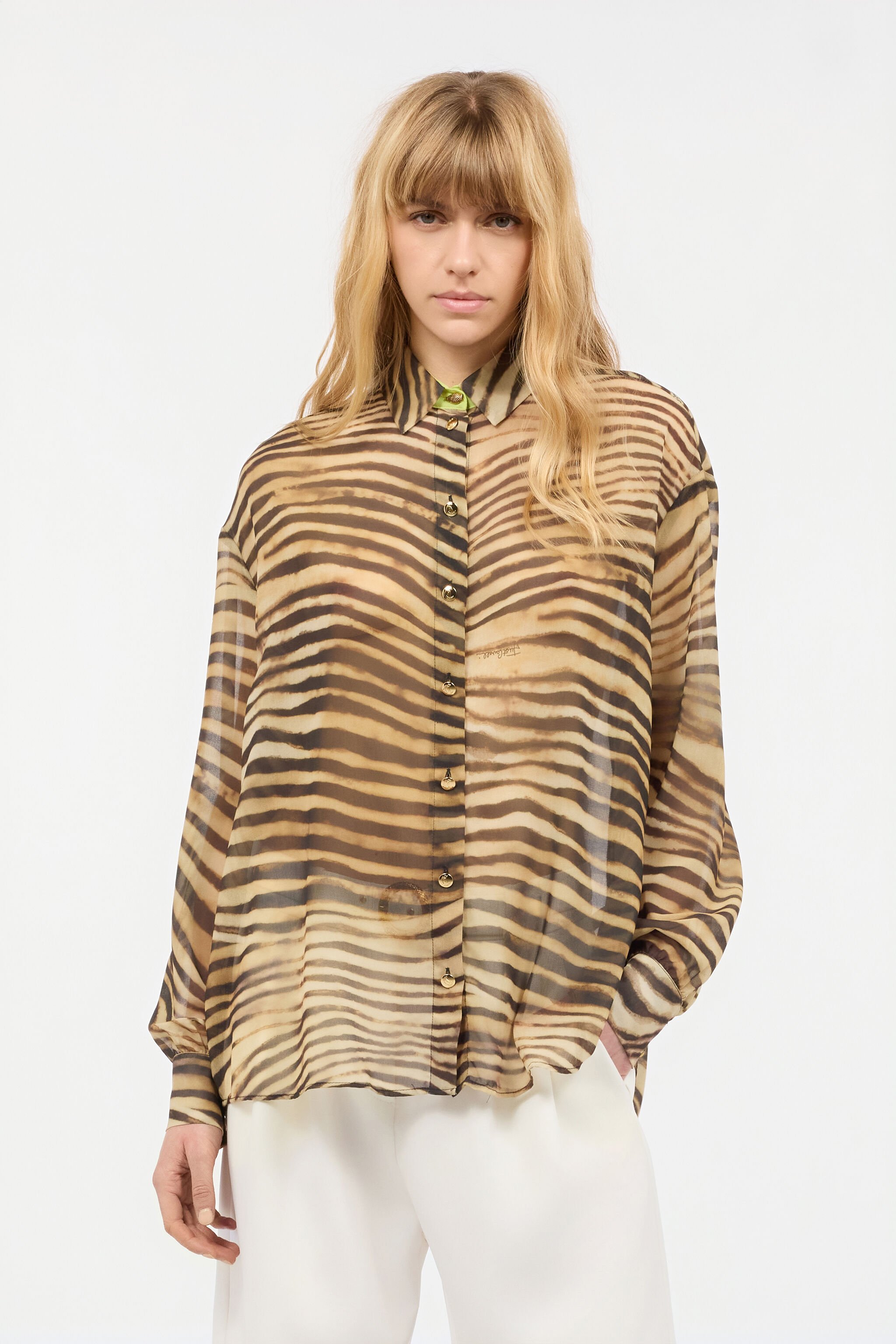 JC Camicia Con Stampa Tiger Skin Marrone chiaro UFT148-UF214