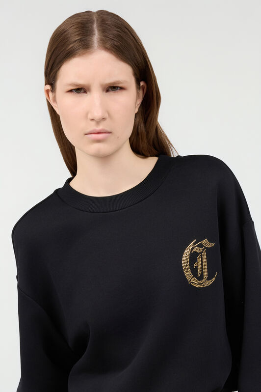 JC Cotton Sweatshirt With Python Band 899 BLACK + 576 EMBE UFS004-UF195