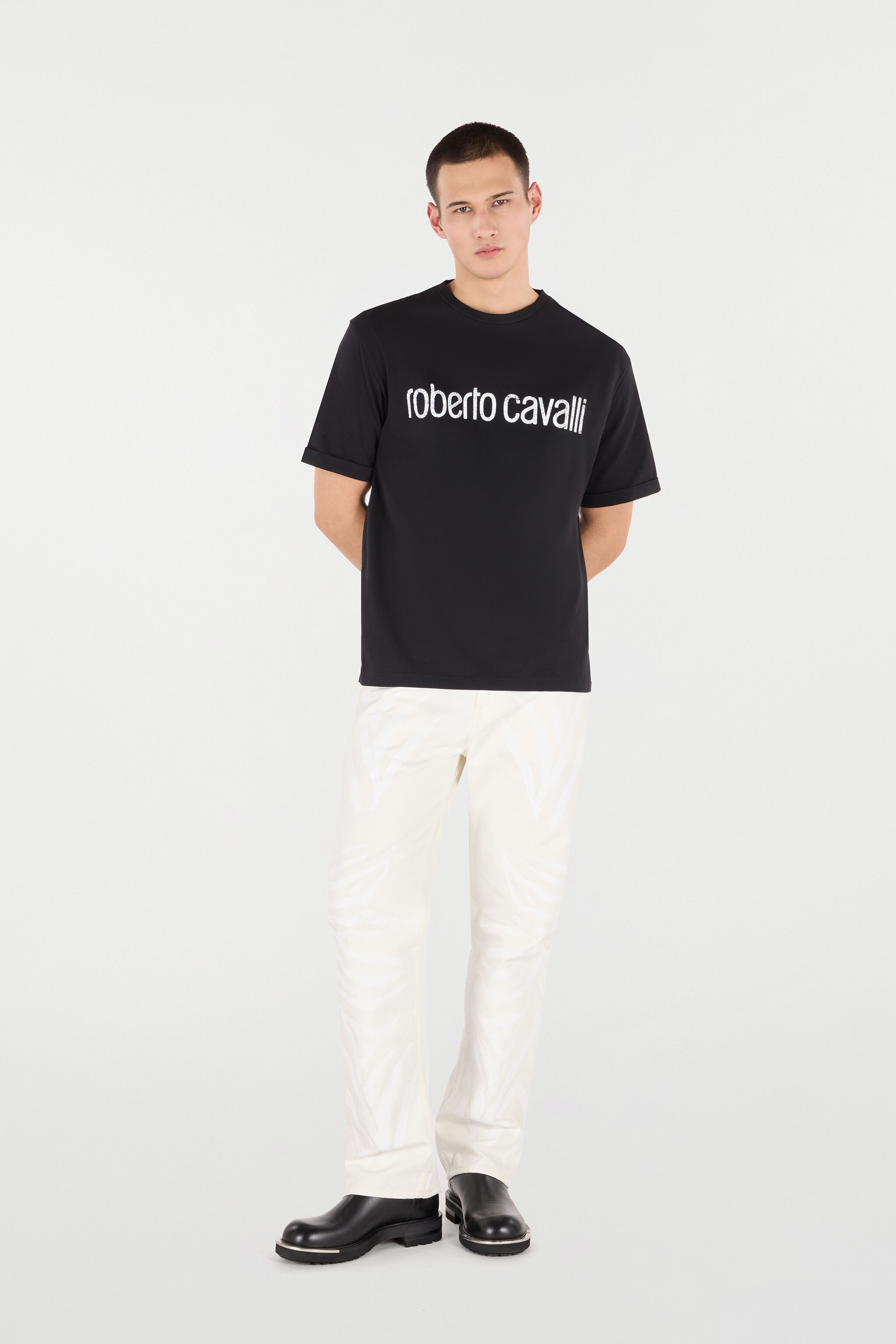 RC T-Shirt With Used Logo Black POT62A-JD060