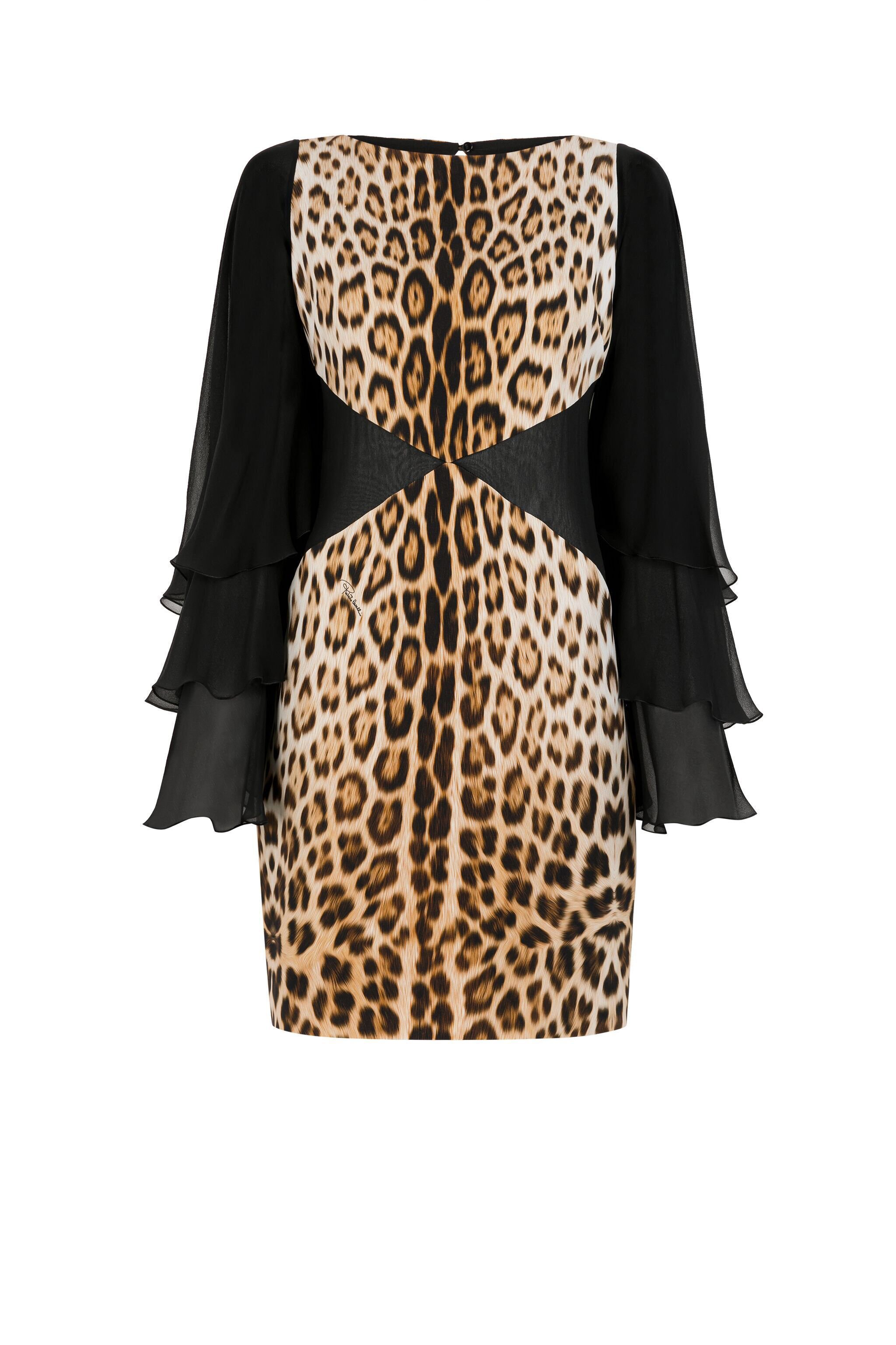 RC Leopard-Print Mini Dress Marrone chiaro KOT10D-ORS06