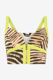 ${brand} Haut Cropped Avec Imprimé Tiger Skin ${colorDescription} ${masterID}