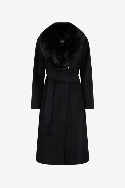 RC Cappotto Con Collo In Faux Fur Nero OOT50B-WH016
