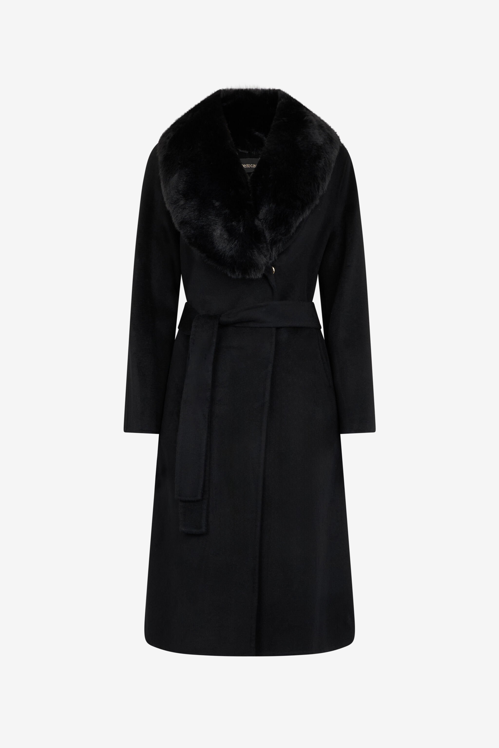 RC Cappotto Con Collo In Faux Fur Nero OOT50B-WH016