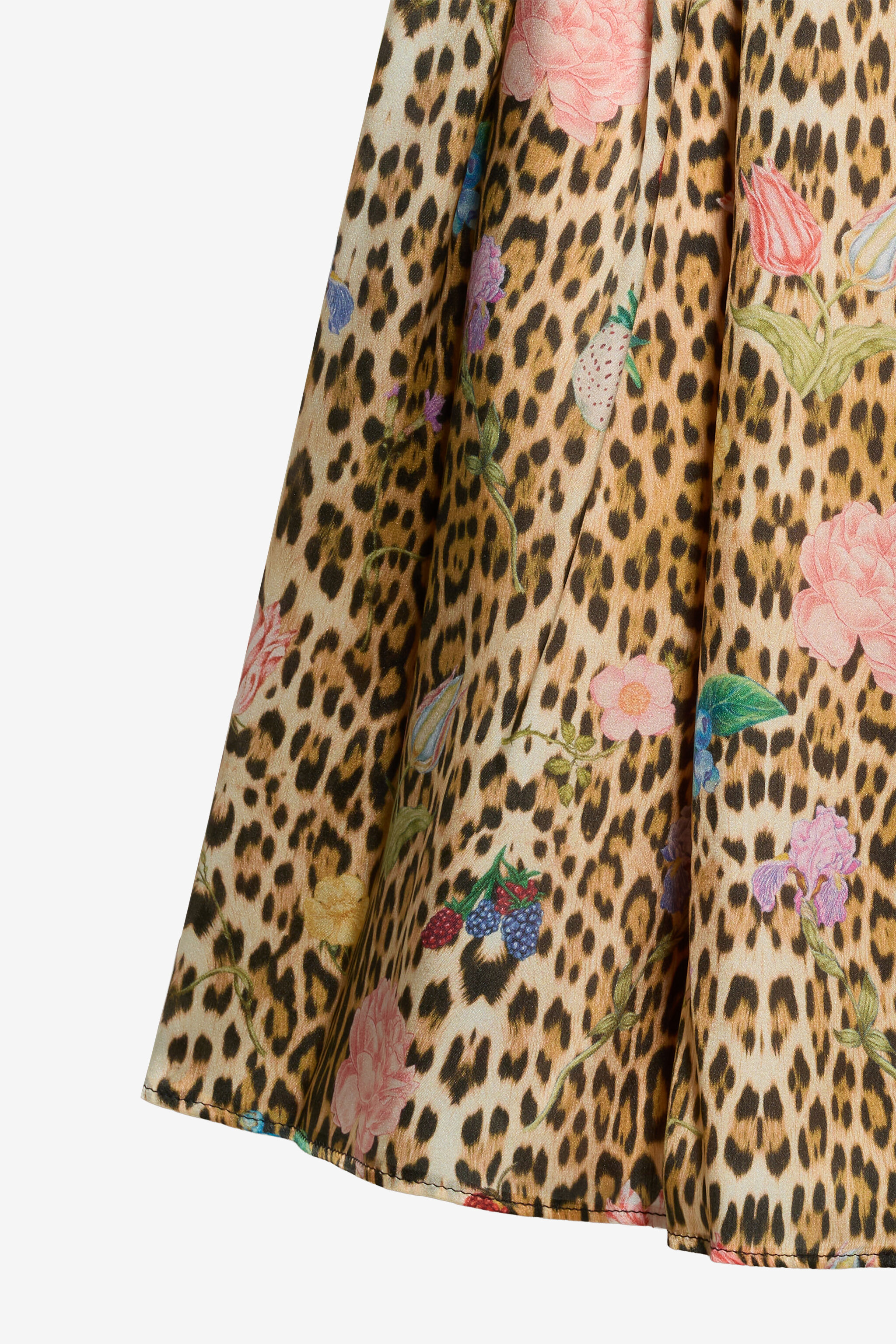 JU Jaguar Skin Print Silk Skirt NATURALE TJT30C-2NN38