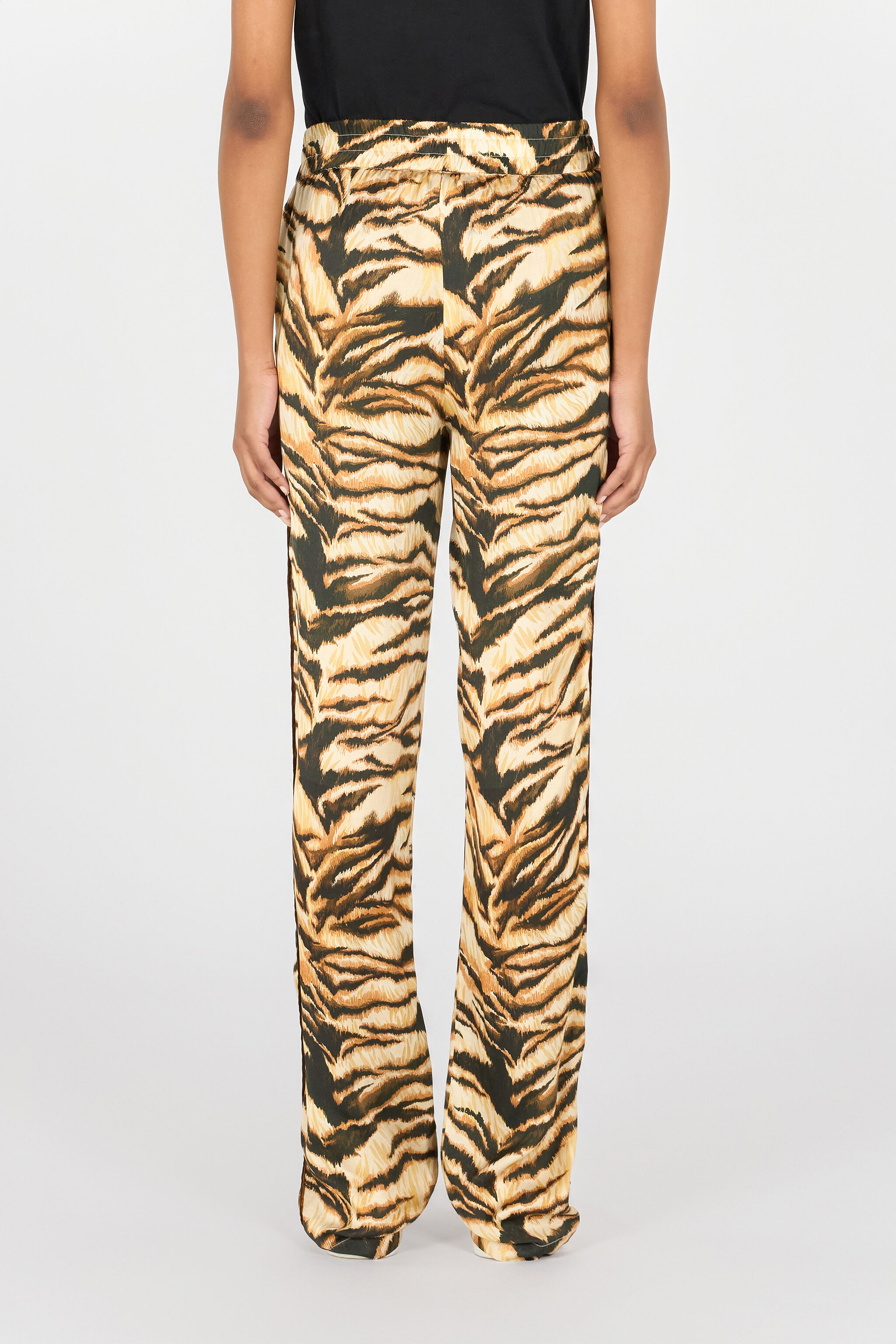 RC High-waisted tiger-print trousers Hellbraun RKT210-SZH36