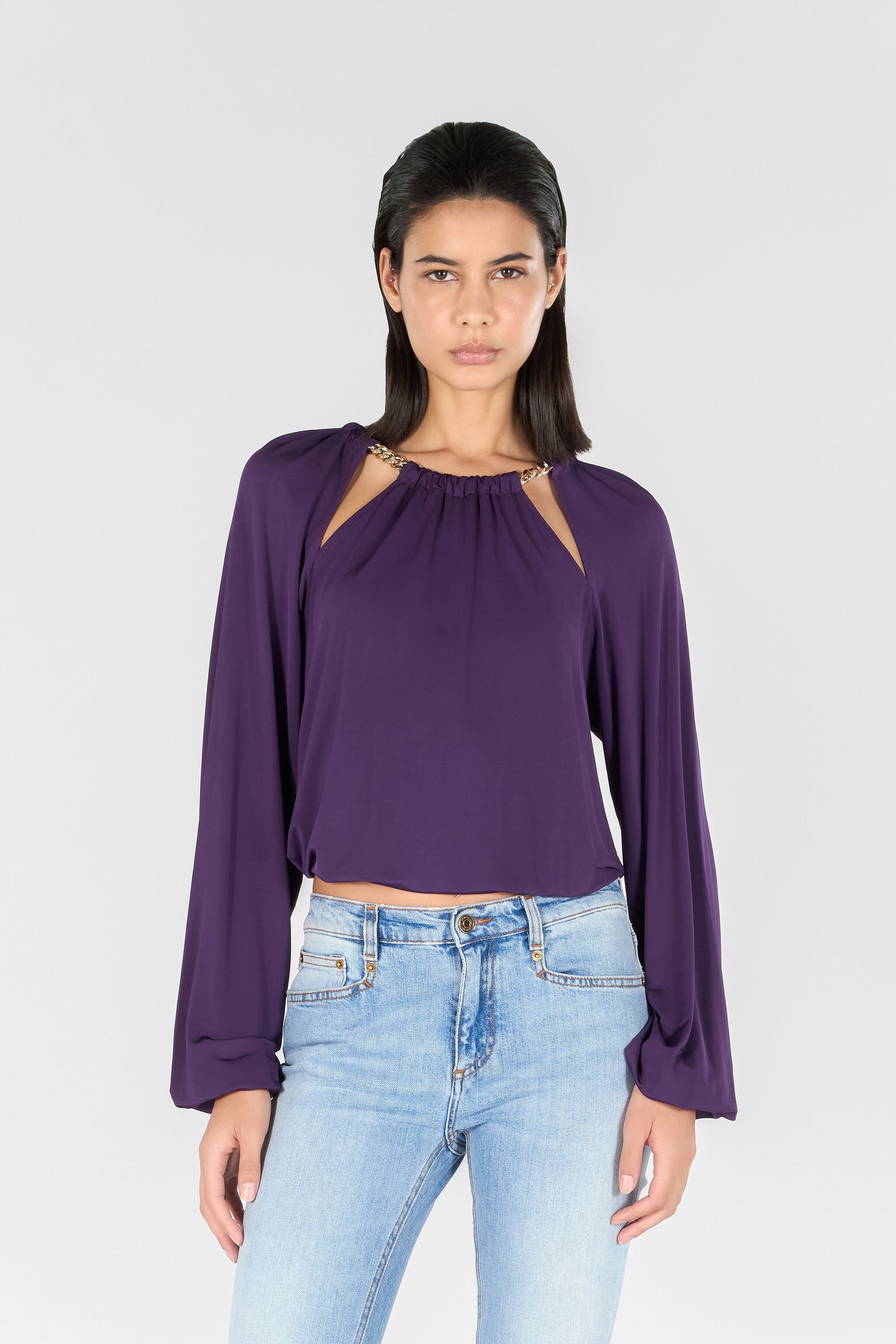 JC Women long-sleeve t-shirt GRIGIO CHIARO METALI RKT879-RK385