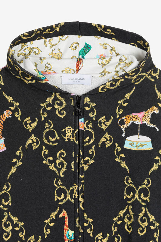 JU Kapuzenjacke mit grafischem Print Schwarz RJT932-5OG86