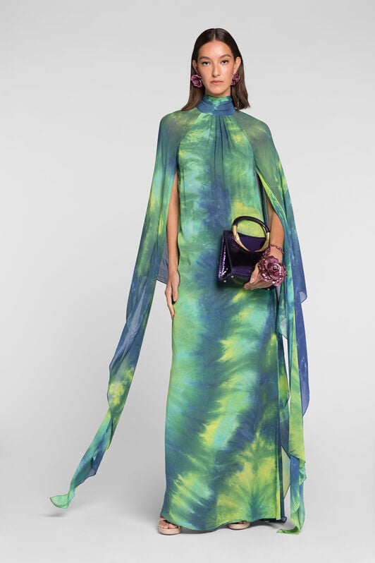 RC Tie-dye floor-length dress RC Tie-dye floor-length dress Light green/Light blue QKT108-GG039