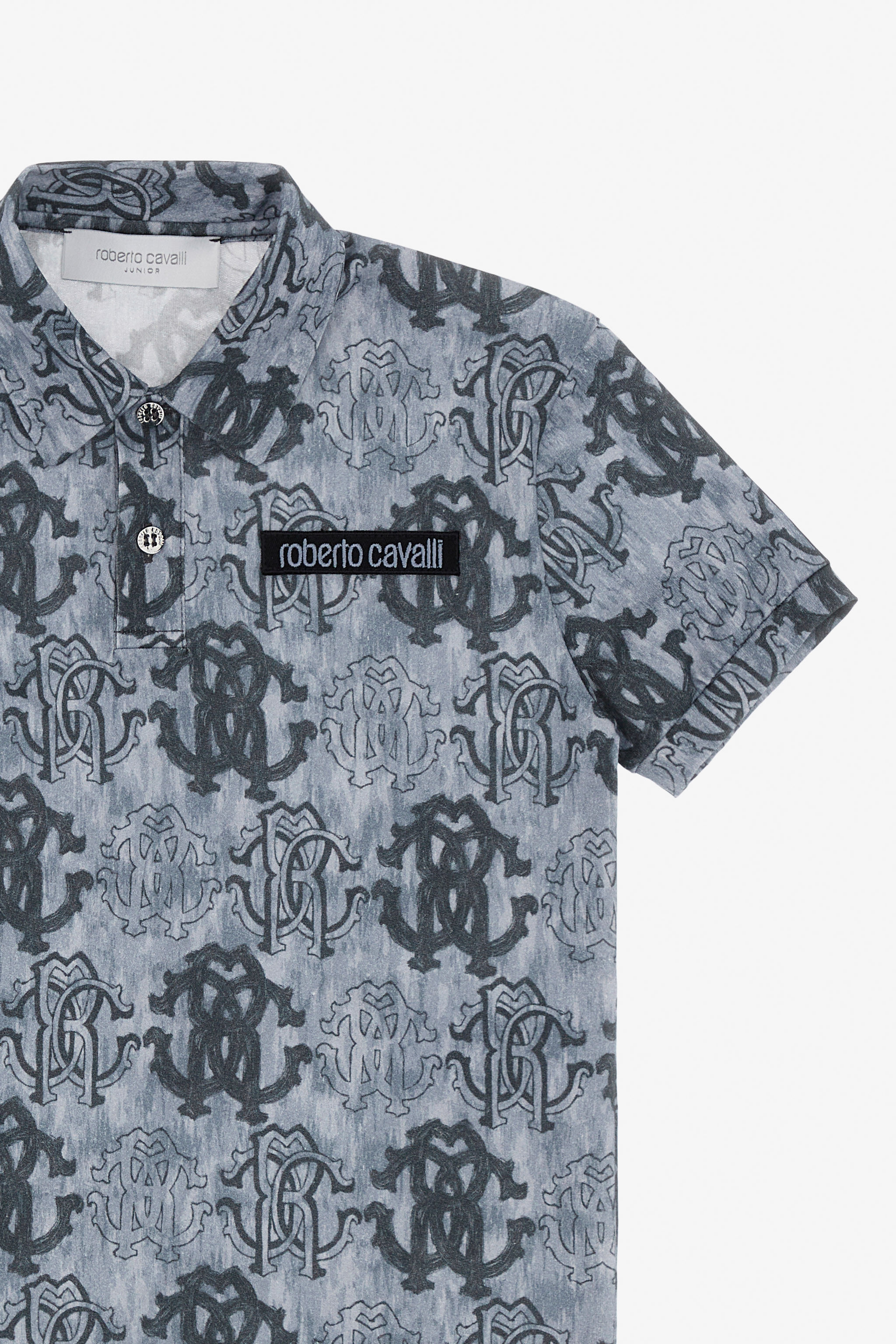 JU RC Logo Polo GREY/BLUE TJT61B-JFM11
