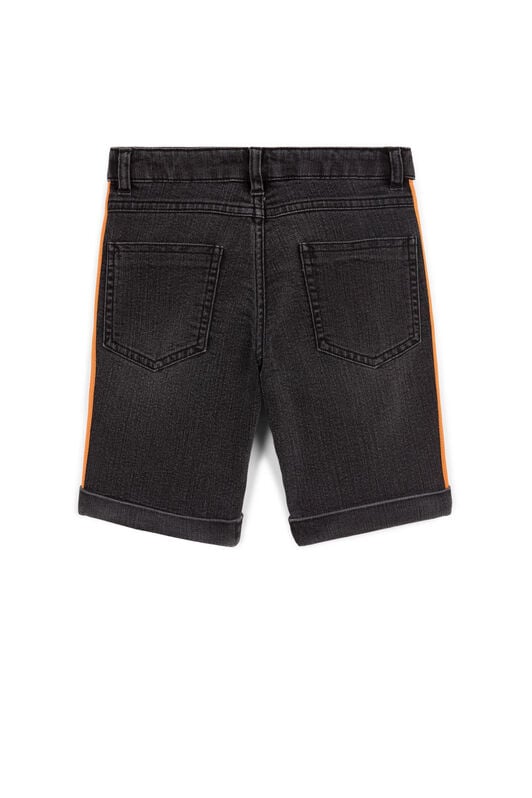 JU Logo-Stripe Denim Shorts JU Logo-Stripe Denim Shorts Noir KJJ250-DS029