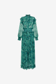${brand} Long silk dress with Marble print ${colorDescription} ${masterID}