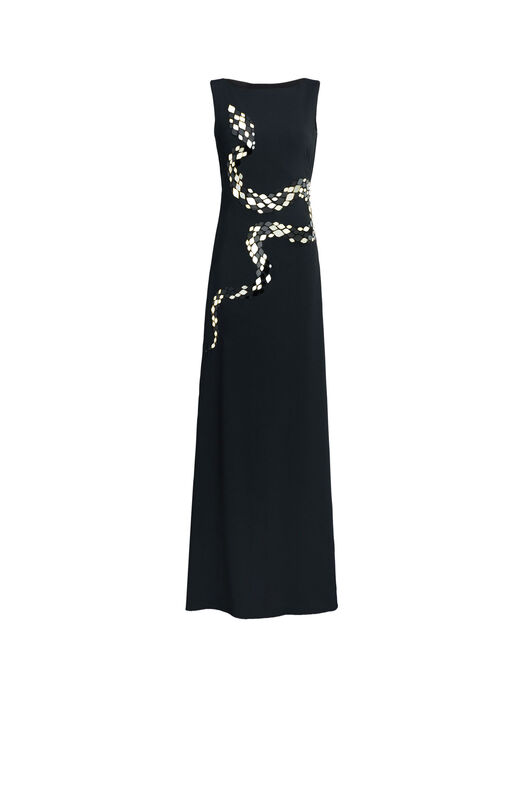 RC Mirror Snake Embellished Gown BLACK IQR918-HR005