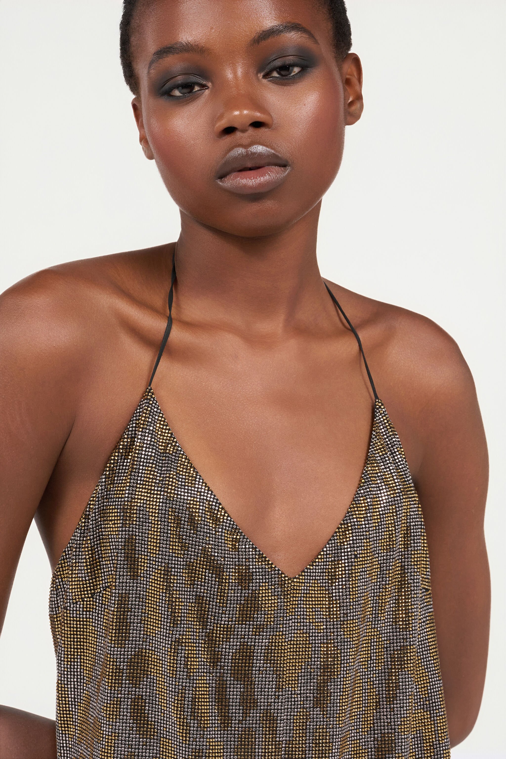 RC Embroidered Dress GOLD/CRYSTAL WKR140-JJ029