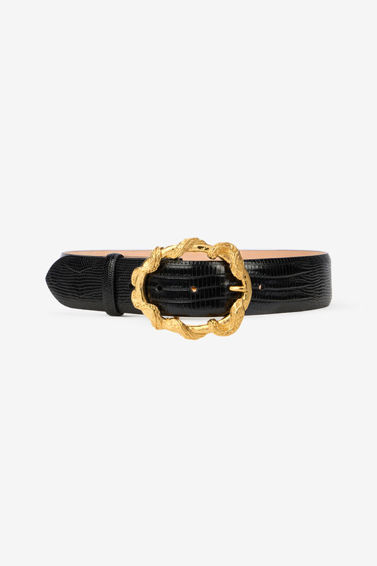 RC Black Belt with Cobra Print and Snake Buckle Noir VWC001-PZ119