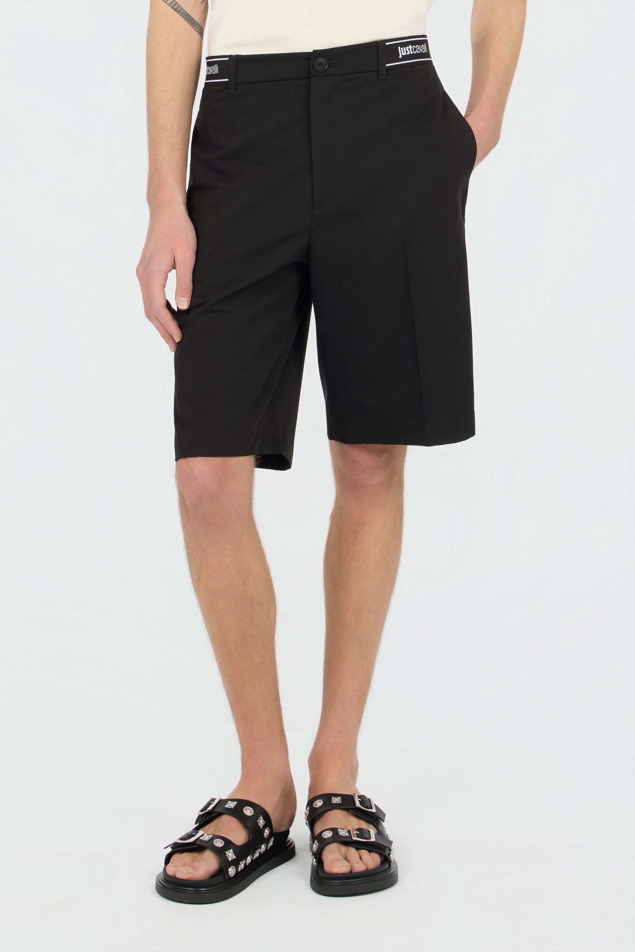JC Schwarze Bermuda-Shorts Mit Logo BLACK WFT017-WF044
