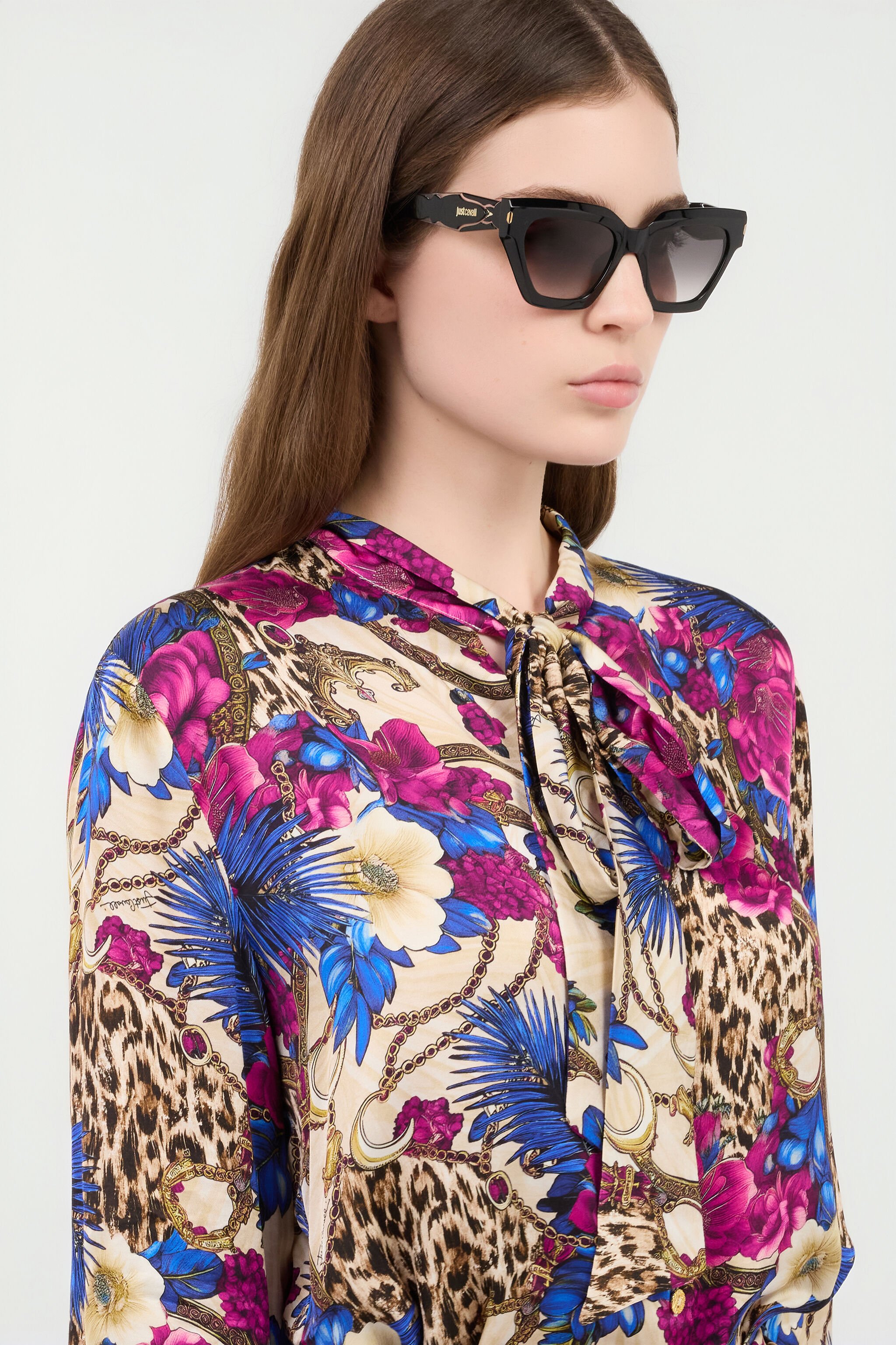 JC Gafas de sol femeninas con forma de ojo de gato SHINY BLACK VALD20-ID261