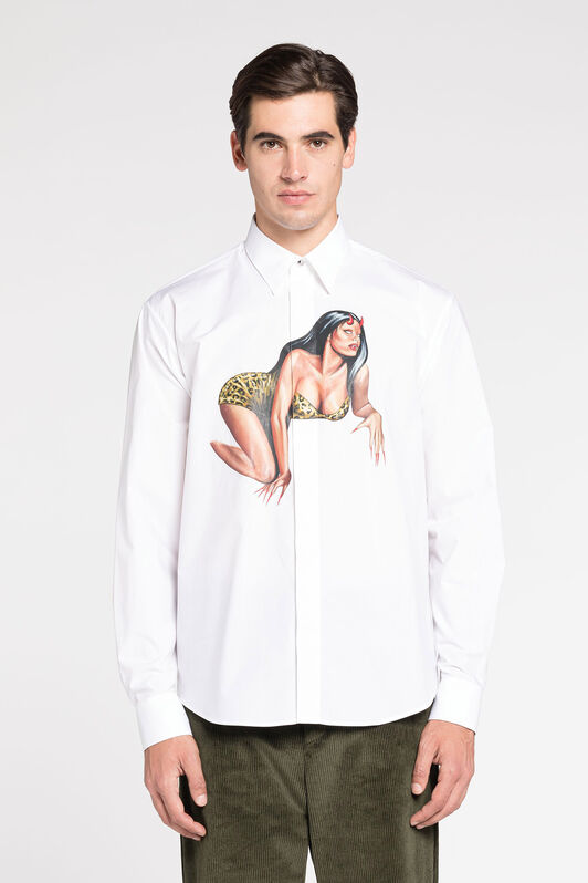 RC Graphic-Print Cotton Shirt RC Graphic-Print Cotton Shirt White RRT712-CH061