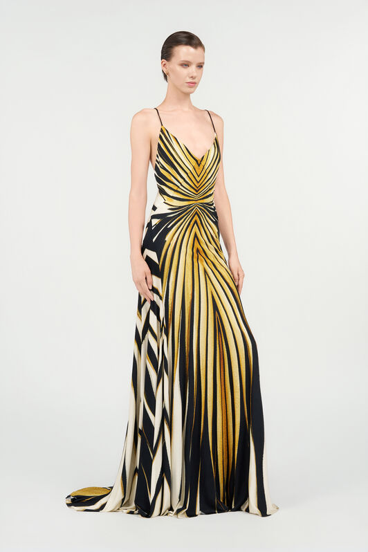 RC Ray Of Gold Print Dress GIALLO SEN.C.150850 TKT109-JRM33