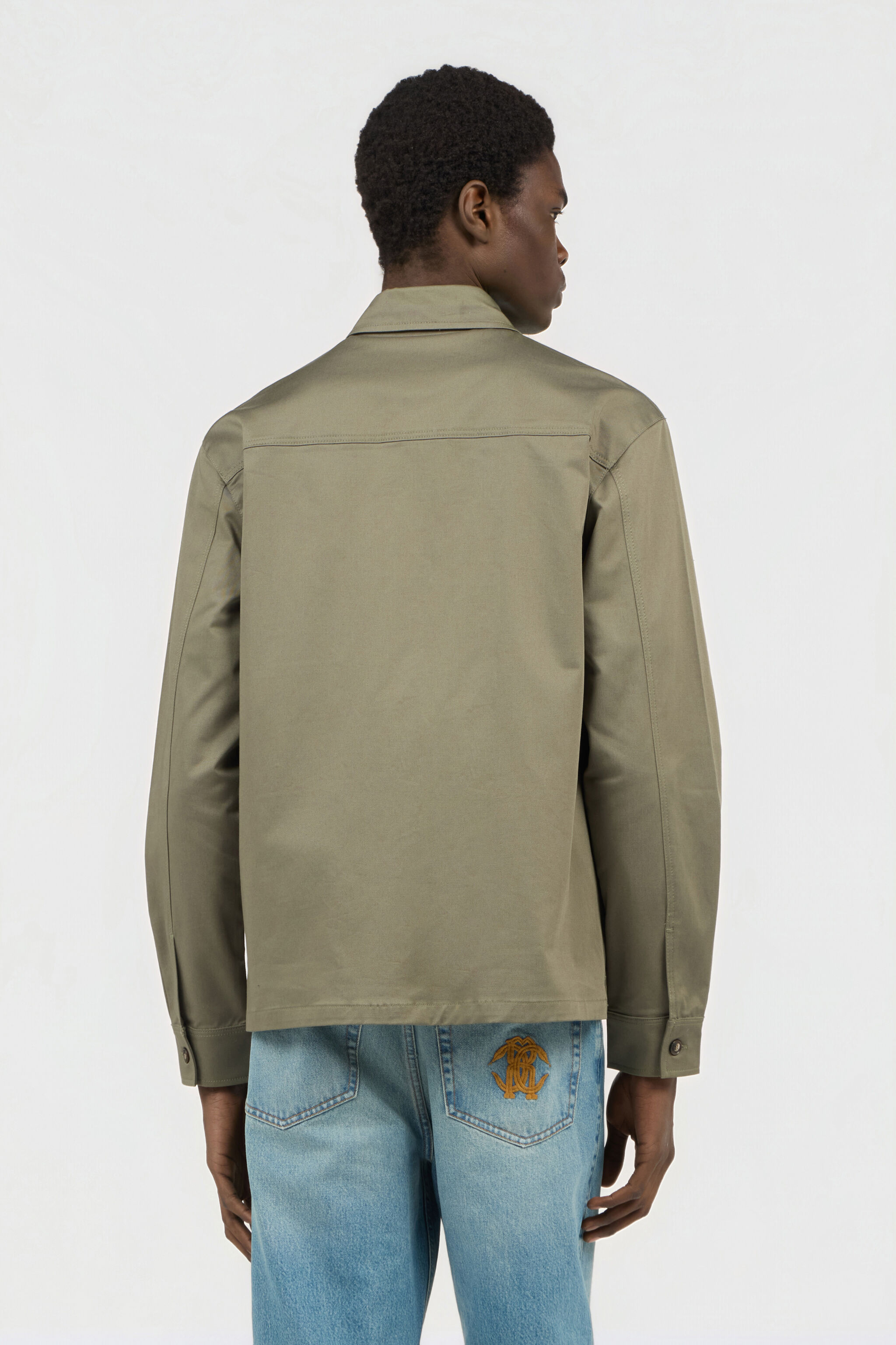 Military Green Shirt Jacket with Monogram RC in MILITARY GREEN for