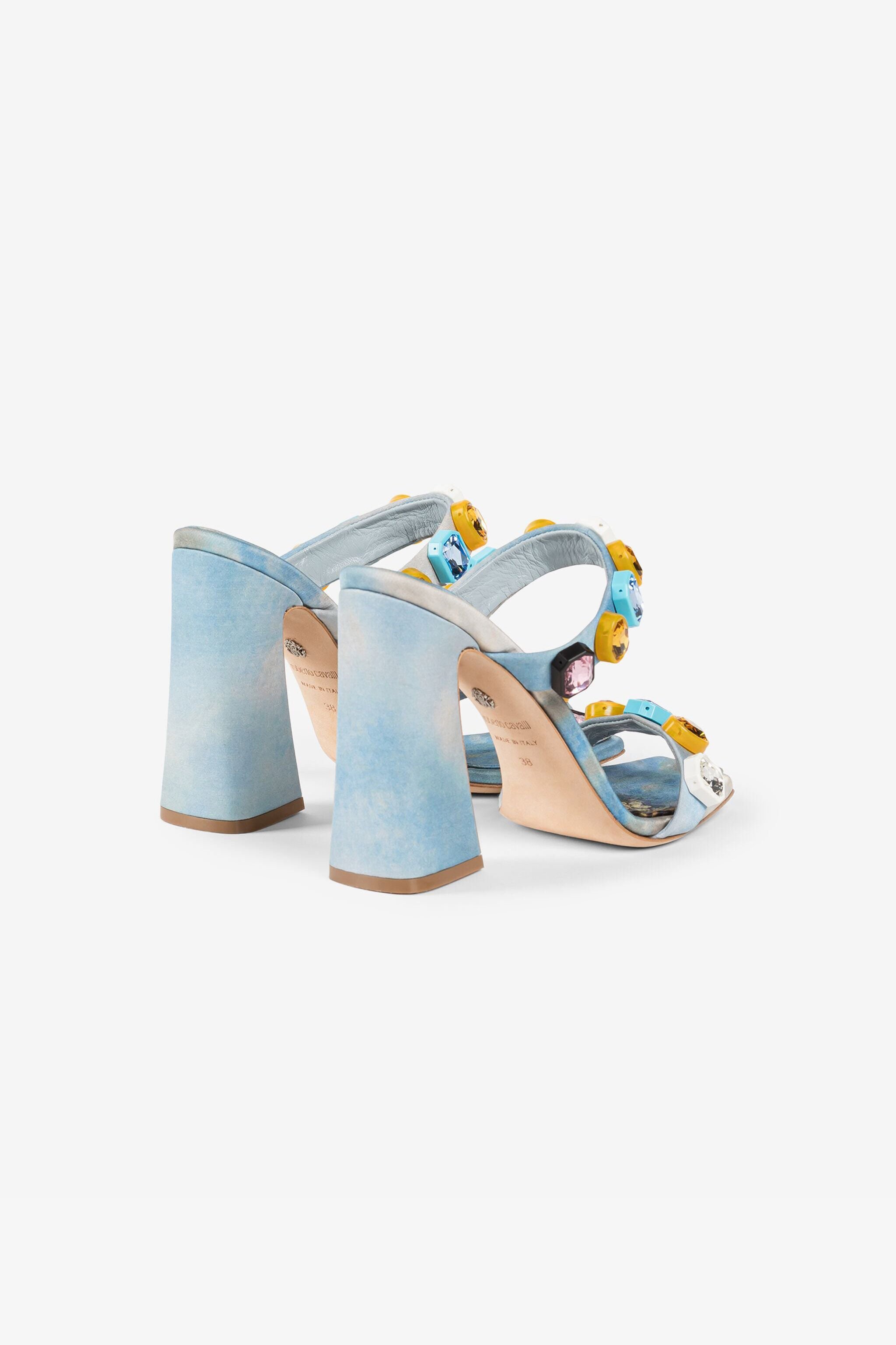 RC Sandali con stampa e cristalli Azzurro RYS001-AB301