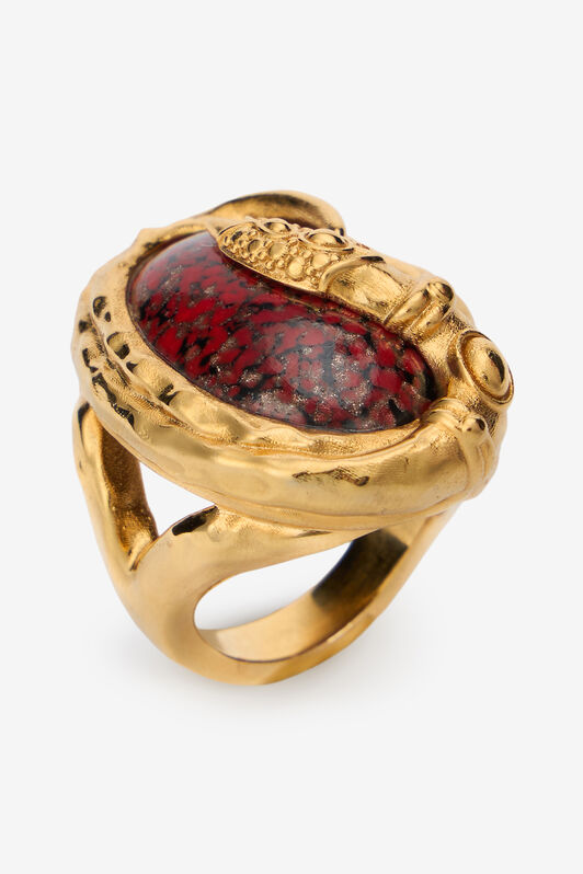 RC Gold Cocktail Ring with Ruby Stone ORO/RUBINO VWG003-AM081