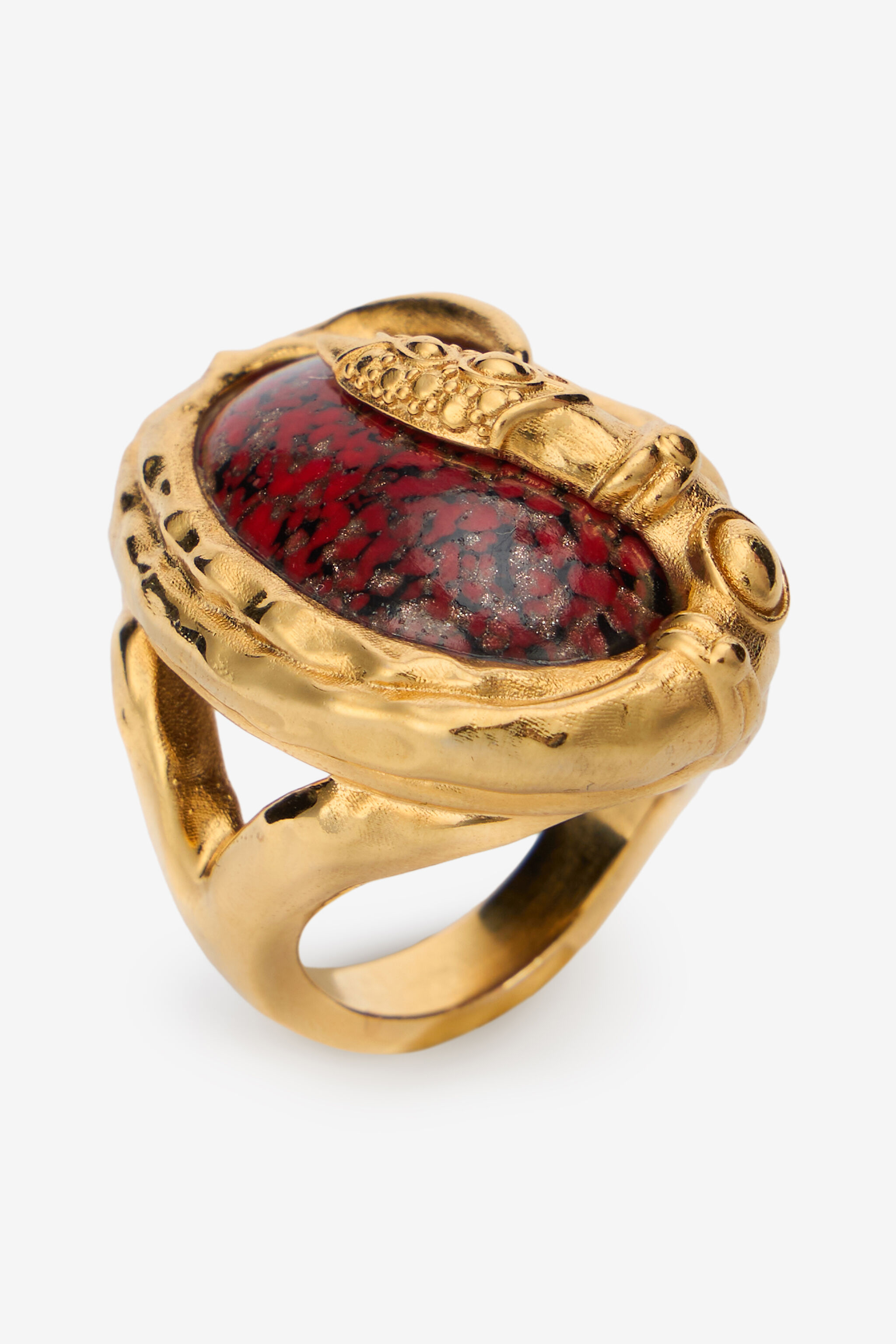 RC Gold Cocktail Ring with Ruby Stone ORO/RUBINO VWG003-AM081