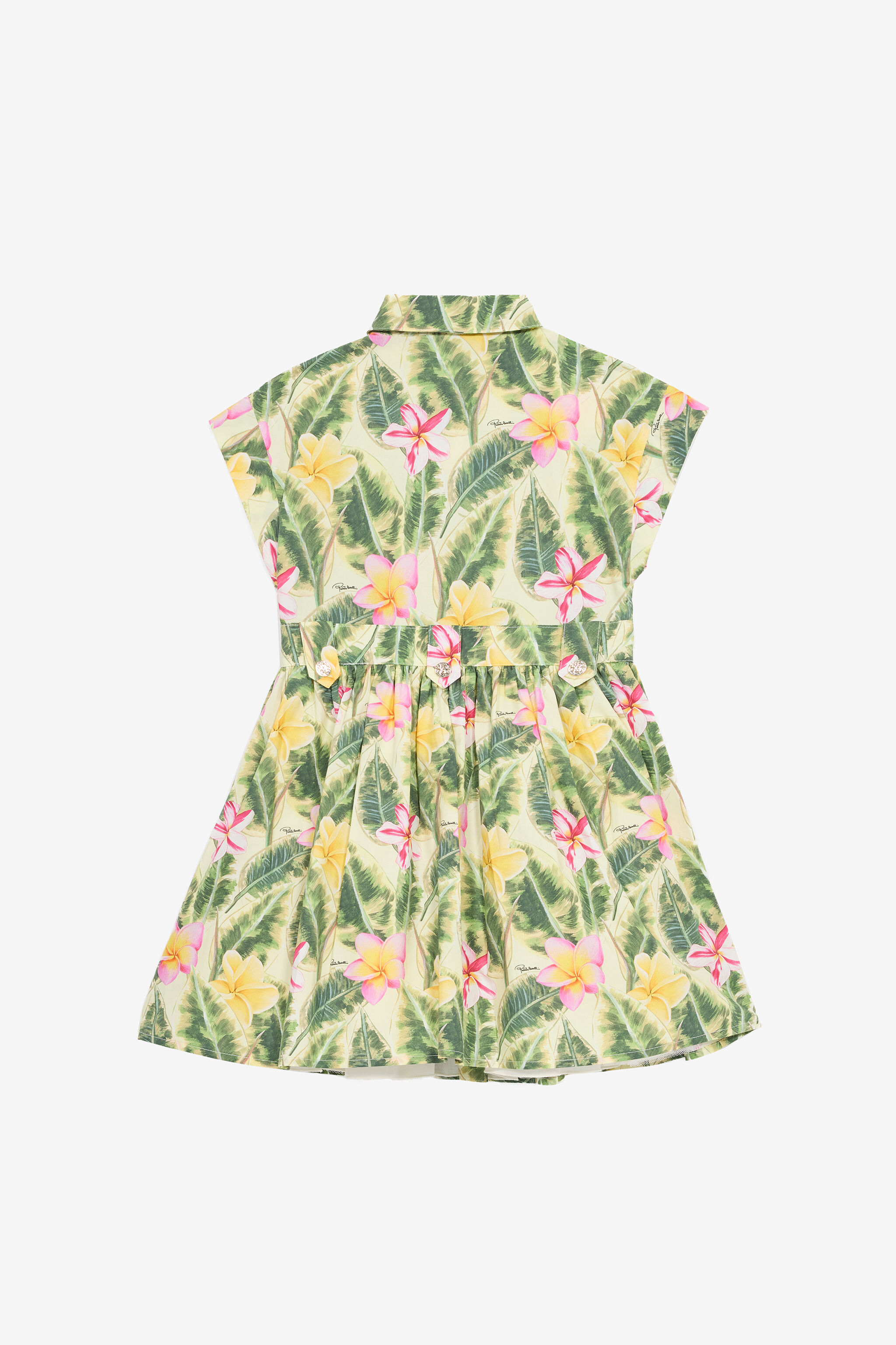 JU Abito Con Stampa Foglie E Fiori Verde chiaro UJT10F-7MO38