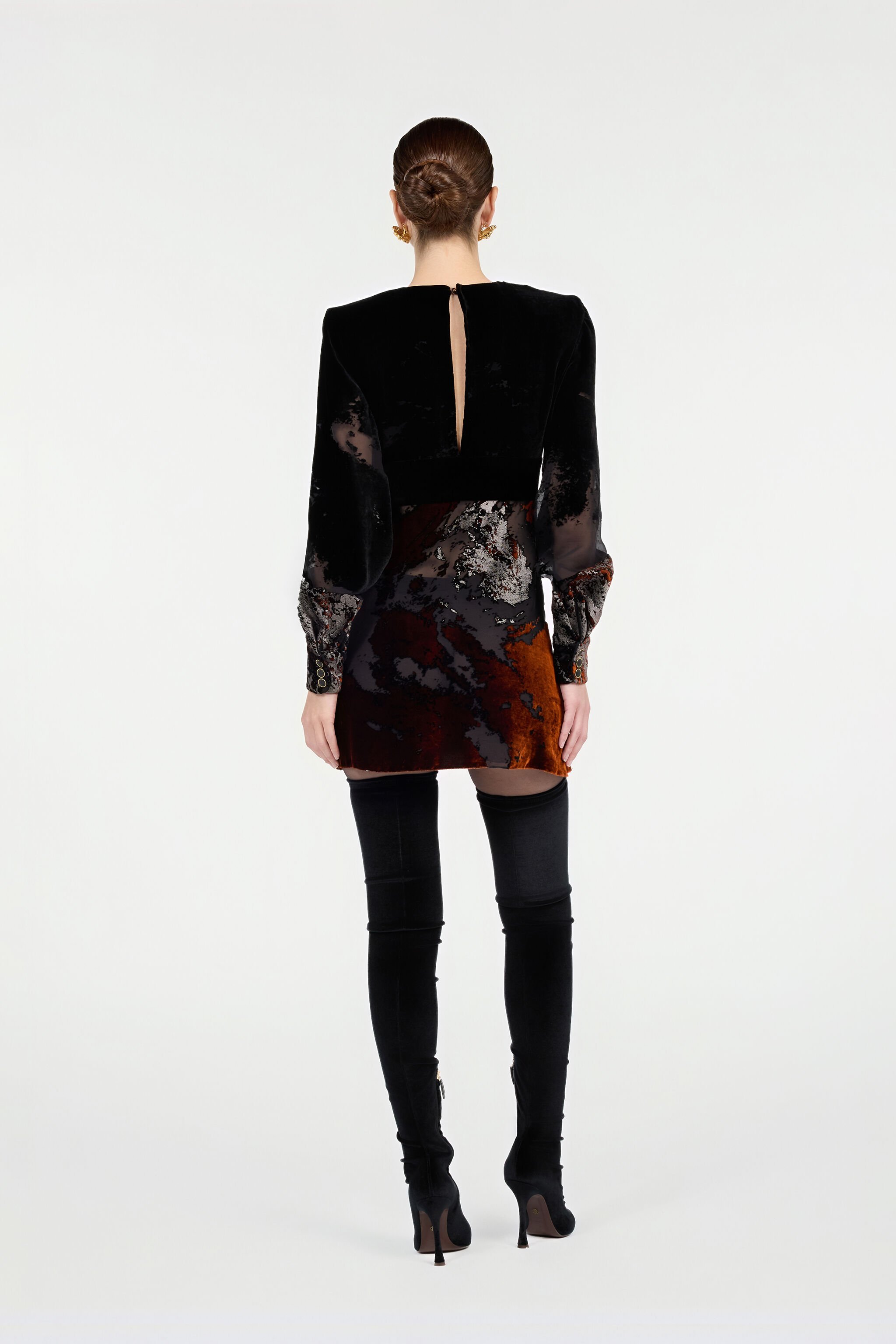 RC Black Mini Dress With Marine Print Black VWT132-VL066