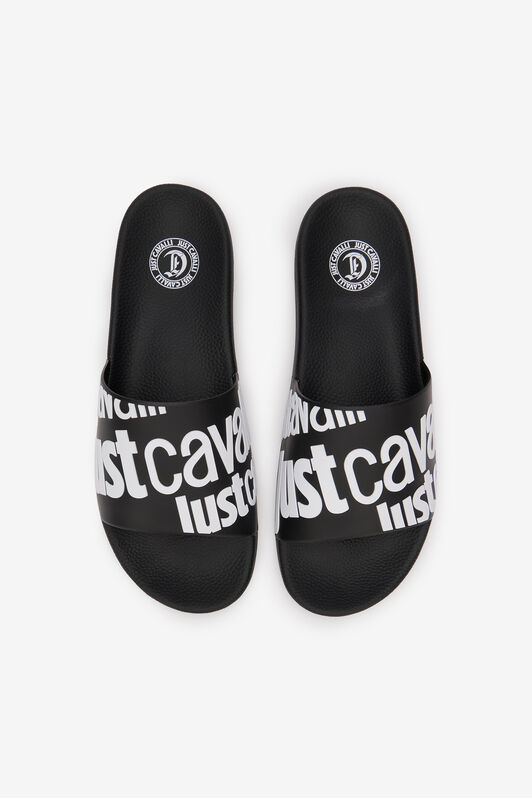 JC Schwarze Slide Sandalen BLACK/WHITE SFS070-SF317