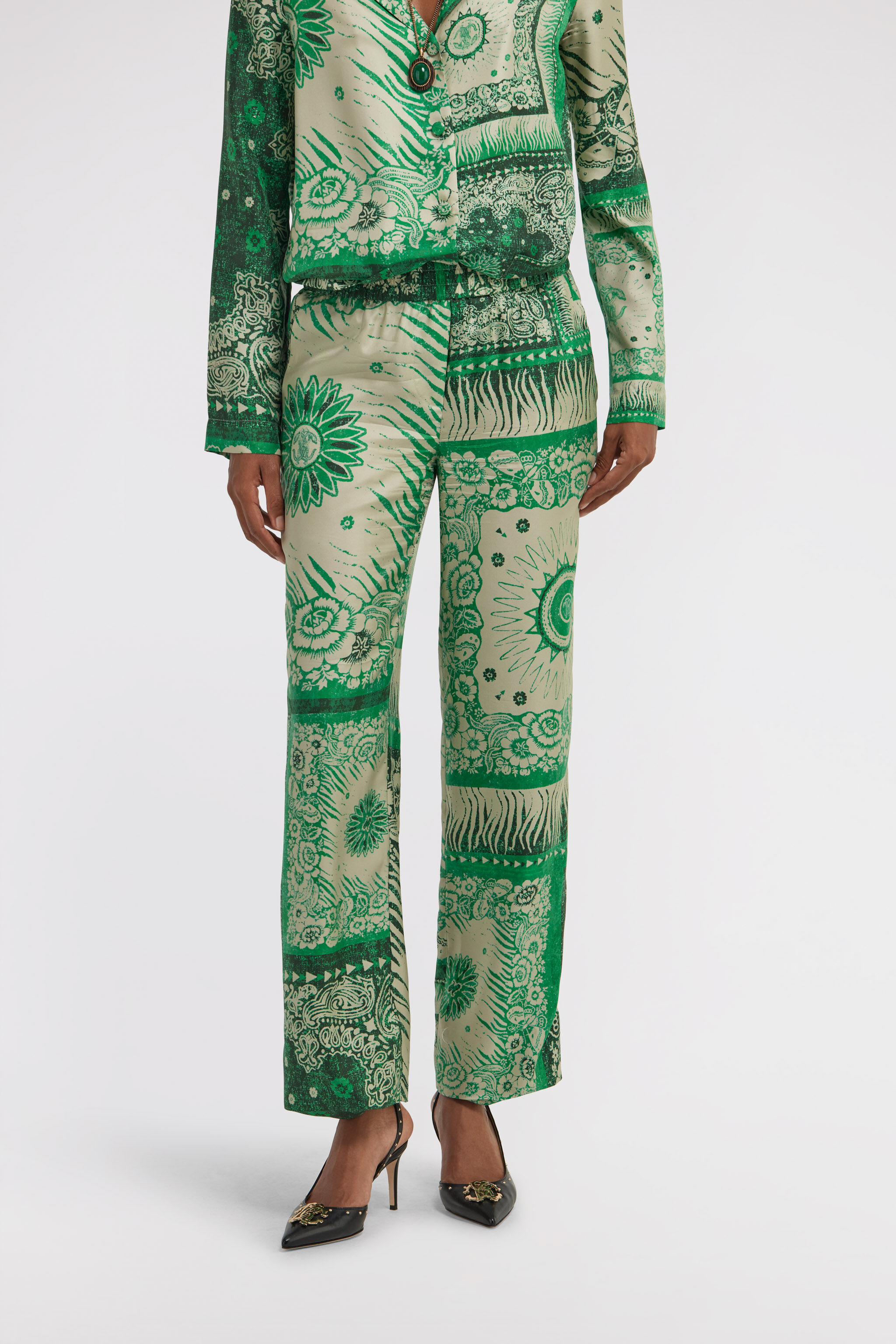 RC Bandana Print Pants Vert TKT210-4QN05